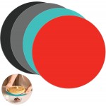 WIOR 4 Pack 12 Inch Silicone Microwave Mat, Round Non-Stick Heat Resistant Baking Mat Set, BPA-Free Multipurpose Turntable Oven Mat Hot Pad Pot Holder for Home Kitchen Restaurant Dining Table Trivet