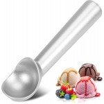 Ice Cream Scoop,7 inches Nonstick Anti-Freeze One Piece Aluminum Scooper Spoon, Heavy Duty Durable Design, Easy Clean, for Gelato, Cookie Dough, Sorbet, Almond (Silver)
