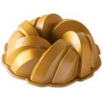 Nordic Ware NW 95577 75th Anniversary Braided Rope Bundt Cake Pan, Gold 12 Cup Capacity