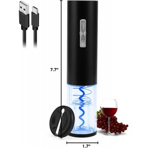 COKUNST Electric Wine Opener, Rechargeable Automatic Wine Corkscrew Bottle Opener With Foil Cutter, Type-C Charging Wine Openers With LED Light For Home Party Restaurant Wedding Gifts
