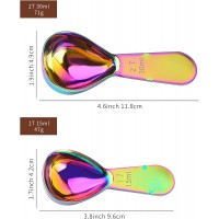 2 Pieces Stainless Steel Coffee Scoops Set(1 Tbsp,2 Tbsp)Durable Coffee Spoons with Ergonomic Handle Measuring Tablespoon for Canisters Tea Sugar Ground Coffee Whole Bean Milk Powder Flour (Colourful)