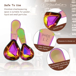 2 Pieces Stainless Steel Coffee Scoops Set(1 Tbsp,2 Tbsp)Durable Coffee Spoons with Ergonomic Handle Measuring Tablespoon for Canisters Tea Sugar Ground Coffee Whole Bean Milk Powder Flour (Colourful)