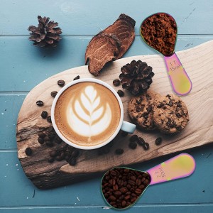 2 Pieces Stainless Steel Coffee Scoops Set(1 Tbsp,2 Tbsp)Durable Coffee Spoons with Ergonomic Handle Measuring Tablespoon for Canisters Tea Sugar Ground Coffee Whole Bean Milk Powder Flour (Colourful)