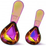 2 Pieces Stainless Steel Coffee Scoops Set(1 Tbsp,2 Tbsp)Durable Coffee Spoons with Ergonomic Handle Measuring Tablespoon for Canisters Tea Sugar Ground Coffee Whole Bean Milk Powder Flour (Colourful)