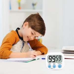 Timer for Kids,KitchenTimer Digital,Magnetic Back,Loud Ring,Stand for Cooking,Classroom,Bathroom,Teachers,Kids(White), (JS-118)