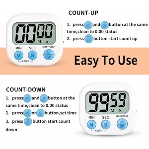 Timer for Kids,KitchenTimer Digital,Magnetic Back,Loud Ring,Stand for Cooking,Classroom,Bathroom,Teachers,Kids(White), (JS-118)