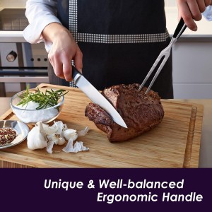 Kaycrown Carving Fork, Stainless Steel Meat Fork with Long Heat-Resistant Handle, Durable and Practical for Barbecue, Serving, Cooking, Grilling, Roasting