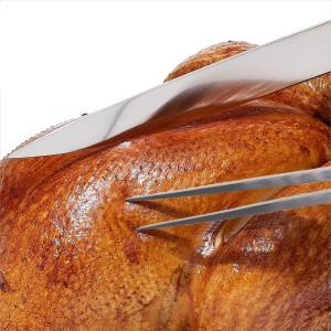 Kaycrown Carving Fork, Stainless Steel Meat Fork with Long Heat-Resistant Handle, Durable and Practical for Barbecue, Serving, Cooking, Grilling, Roasting