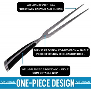 Kaycrown Carving Fork, Stainless Steel Meat Fork with Long Heat-Resistant Handle, Durable and Practical for Barbecue, Serving, Cooking, Grilling, Roasting
