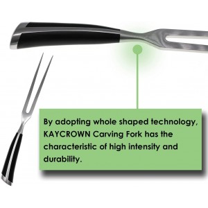 Kaycrown Carving Fork, Stainless Steel Meat Fork with Long Heat-Resistant Handle, Durable and Practical for Barbecue, Serving, Cooking, Grilling, Roasting