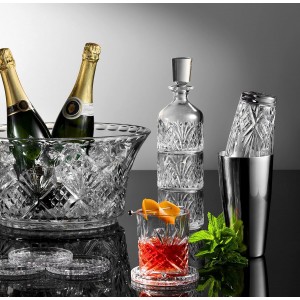 Godinger Cocktail Shaker, Martini Shaker, Boston Shaker, Stainless Cup and Crystal Glass to Mix Drinks Cocktails - Dublin Collection