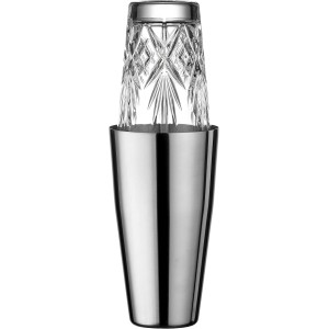 Godinger Cocktail Shaker, Martini Shaker, Boston Shaker, Stainless Cup and Crystal Glass to Mix Drinks Cocktails - Dublin Collection