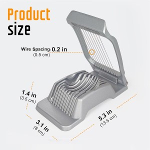 Egg Slicer for Hard Boiled Eggs, Stainless Steel Wire, Multipurpose Heavy Duty Aluminium Egg Cutter Dishwasher Safe for Egg, Salads & Sandwiches, Strawberries, Mushrooms & Soft Cheese, Fruit, Sliver