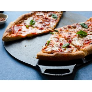 Lodge 15 Inch Cast Iron Pizza Pan - PFAS-Free Pre-Seasoned Baking Pan for Crispy Crusts, Roasted Vegetables, and Grilling - Dual Handle Design - Made in the USA
