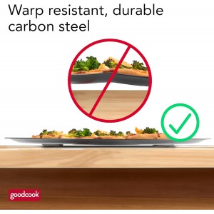 GoodCook AirPerfect Insulated Nonstick Carbon Steel Pizza Pan with Cutting Guides, Perforated Nonstick Pizza Pan, 15.75-Inch, Gray
