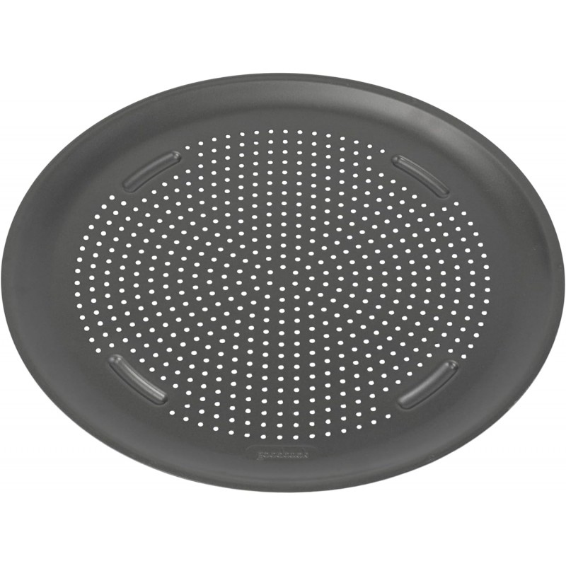 GoodCook AirPerfect Insulated Nonstick Carbon Steel Pizza Pan with Cutting Guides, Perforated Nonstick Pizza Pan, 15.75-Inch, Gray