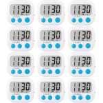 12 Pack Digital Kitchen Timers for Cooking Magnetic Timer for Cooking Loud Alarm White