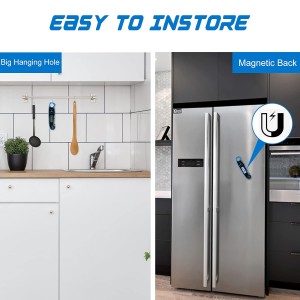 Digital Meat Thermometer for Cooking - Comluck CA002 Instant Read Meat Thermometer for Grilling and Smoking 2-in-1 Dual Probe Oven Safe Food Thermometer with Alarm for Grill BBQ Steak Turkey