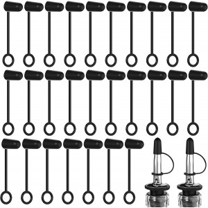 Zopeal 100 Pieces Pourers Dust Caps Blac...