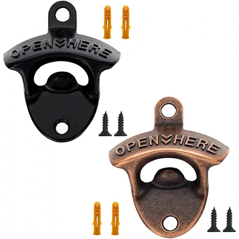 Beer bottle openers Cast Iron wall mounted bottle opener(Set of 2With screws)