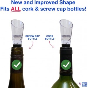 TenTen Labs Premium Wine Aerator Pourer and Wine Pump Stopper (2-pack) - Bottle Stopper - Gift Box Included