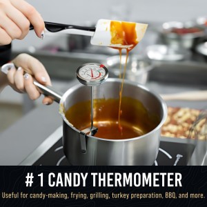 Candy Thermometer with Pot Clip - Deep Fry Oil Thermometer for Frying and Candle Making