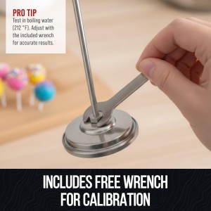 Candy Thermometer with Pot Clip - Deep Fry Oil Thermometer for Frying and Candle Making