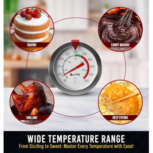 Candy Thermometer with Pot Clip - Deep Fry Oil Thermometer for Frying and Candle Making