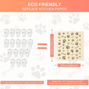 Patelai 6 Pieces Mixed Dog Swedish Cleaning Dishcloths Cloths Absorbent and Fast Drying Kitchen Dish Towels Dogs Cleaning Wipes for Kitchen Bathroom Office Wedding Housewarming, 6 Designs