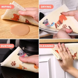 Patelai 6 Pieces Mixed Dog Swedish Cleaning Dishcloths Cloths Absorbent and Fast Drying Kitchen Dish Towels Dogs Cleaning Wipes for Kitchen Bathroom Office Wedding Housewarming, 6 Designs