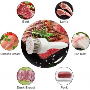 Meat Tenderizer Tool with Ultra Sharp Stainless Steel Needle Blades 2 Pack Meat Tenderizer Tool Profession Kitchen Gadgets Jacquard for Tenderizing and Cooking BBQ, Marinade, Steak, Beef, and Poultry