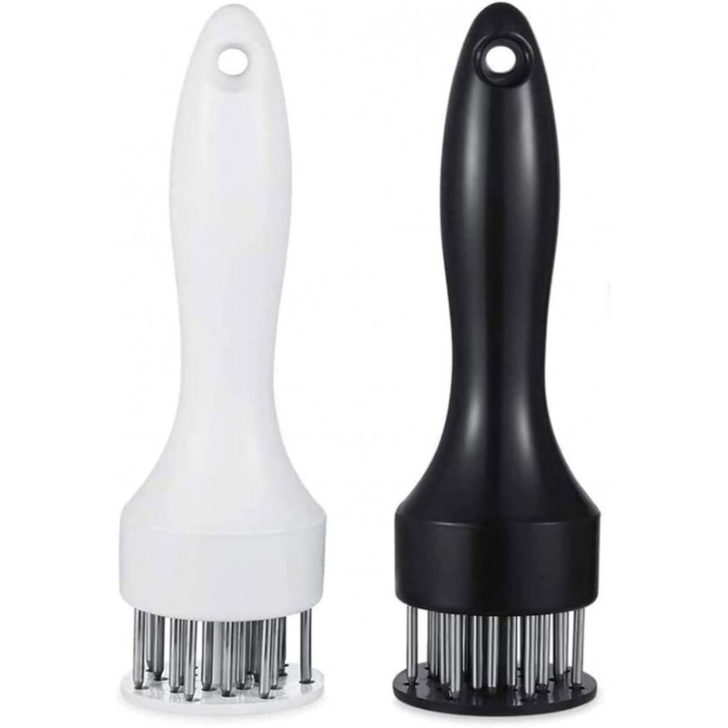 Meat Tenderizer Tool with Ultra Sharp Stainless Steel Needle Blades 2 Pack Meat Tenderizer Tool Profession Kitchen Gadgets Jacquard for Tenderizing and Cooking BBQ, Marinade, Steak, Beef, and Poultry