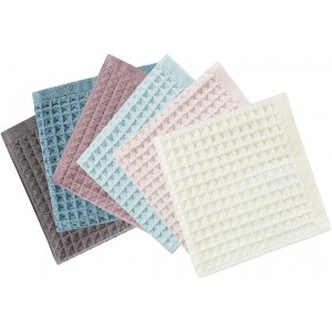 6 Pack Waffle Weave Dish Cloths, 13x13 Inch 100% Cotton Kitchen Towels for Washing Dishes - Super Absorbent, Quick Drying Dish Rags (Mixed Colors)