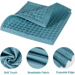 6 Pack Waffle Weave Dish Cloths, 13x13 Inch 100% Cotton Kitchen Towels for Washing Dishes - Super Absorbent, Quick Drying Dish Rags (Mixed Colors)