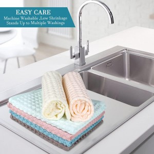 6 Pack Waffle Weave Dish Cloths, 13x13 Inch 100% Cotton Kitchen Towels for Washing Dishes - Super Absorbent, Quick Drying Dish Rags (Mixed Colors)