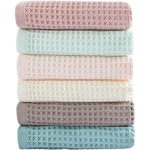 6 Pack Waffle Weave Dish Cloths, 13x13 I...
