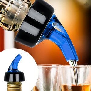 SuproBarware Liquor Bottle Pourers 1oz Set of 12 Measured Bottle Spirits Alcohol Pourers Automatic Measuring Wine Spouts Drink Liquor Measure Pourer for Cocktail Home Bar (4 Clear 4 Green 4 Blue)