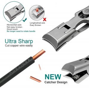 Nail Clippers for Men Thick Nails, Large Wide Jaw Opening Long Handle Heavy Duty Ultra Sharp Toe Nail Clippers with Catcher for Seniors,Adult,Women (Silver with File)