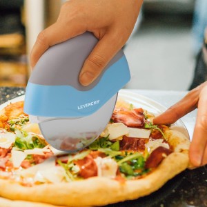 Pizza Cutter Wheel, Detachable Blade Easy to Clean, Ergonomic Pizza Slicer Cutter with Protective Blade Cover, Large Size, Blue