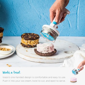 Dreamfarm Icepo Easy One-Handed Ice Cream Sandwich Scooper for Ice Cream Scoops, Gelato Scoops, Sorbet Scoops - White
