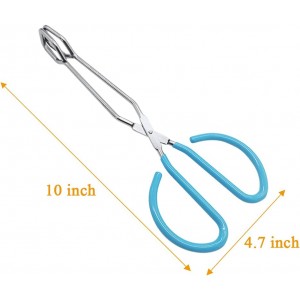2 Pcs 10 Inch Scissor Food Tongs,Stainless Steel Kitchen Tongs Serving Tong with Comfort-Grip Handle for Cooking,Barbecue,Grilling,Heavy Duty Buffet Pliers