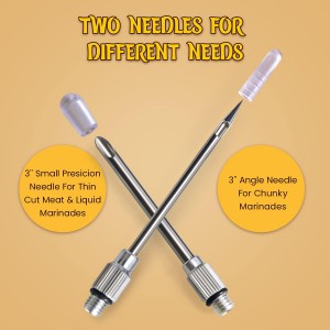 Turkey Baster, Stainless Steel Baster for Cooking with Marinade Injectors Syringe, Basting Brush, Thick Cleaning Brush & Thin Cleaning Brush