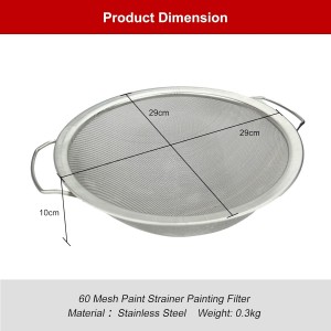 Fine Mesh Paint Strainer 60 Mesh Stainless Steel Paint Filter Emulsion Honey Funnel Filter Cover Fits 5 Gallon Paint Bucket Filter Tool Insert Strains