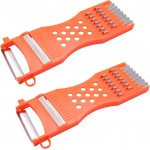 2Pcs handheld Plastic Multifunction Kitchen Peeler Grater Slicer Tool,for Vegetable,Fruit,Cucumber,Potato,Carrots,Cheese,Chef Gadgets Tools
