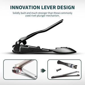 Nail Clippers with Catcher, No Splash Fingernail Toenail Clippers with Sharp Curved Blade and Glass Nail File, Wide Jaw Opening Stainless Steel Nail Cutter Trimmer for Seniors Adult Men Women