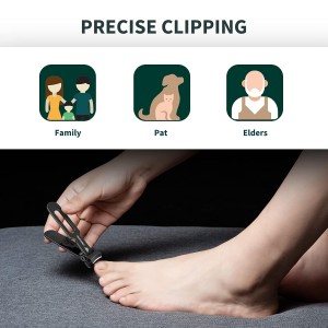 Nail Clippers for Thick Nails, 16mm Wide Jaw Opening Oversized Toenail Clippers Cutter with Sharp Curved Blade and Nail File, Heavy Duty Stainless Steel Fingernail Clippers for Seniors Elderly