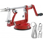 Apple Peeler Corer, Long lasting Chrome Cast Magnesium Alloy Apple Peeler Slicer Corer with Stainless Steel Blades and Powerful Suction Base for Apples and Potato(Red)