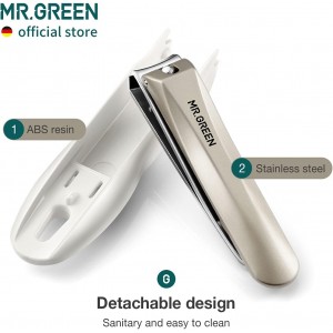 MR.GREEN Nail Clippers Anti Splash Fingernail Cutter Stainless Steel Manicure Tools Nail Scissors Detachable Design Nail Trimmer (Medium)