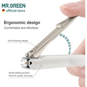 MR.GREEN Nail Clippers Anti Splash Fingernail Cutter Stainless Steel Manicure Tools Nail Scissors Detachable Design Nail Trimmer (Medium)