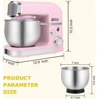 Kitchen in the box Stand Mixer,3.2Qt Small Electric Food Mixer,6 Speeds Portable Lightweight Kitchen Mixer for Daily Use with Egg Whisk,Dough Hook,Flat Beater (Pink)